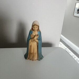 Vintage Mary Christmas Nativity Creche Manger Figurine Plastic Hong Kong 3.5"